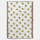 Elegant gouden sterren wit patroon deken (Voorkant Verticaal)