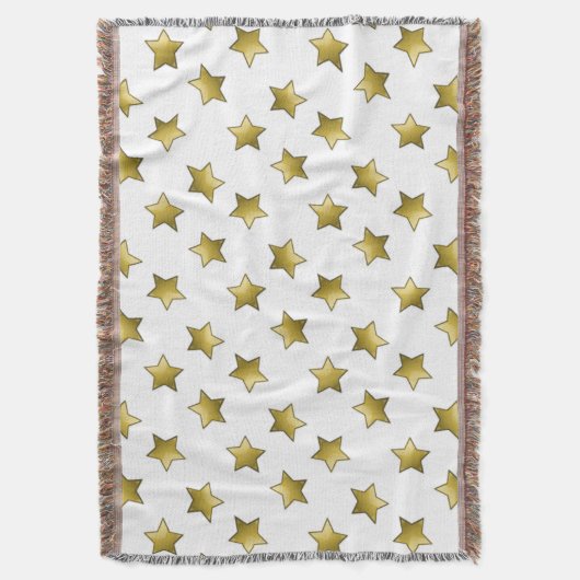 Elegant gouden sterren wit patroon deken (Voorkant Verticaal)