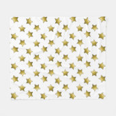 Elegant gouden sterren wit patroon fleece deken (Voorkant (Horizontaal))