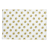 Elegant gouden sterren wit patroon kussensloop (Achterkant)