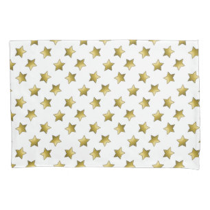 Elegant gouden sterren wit patroon kussensloop