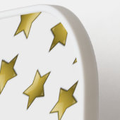 Elegant gouden sterren wit patroon pickleball paddle (Links Detail)