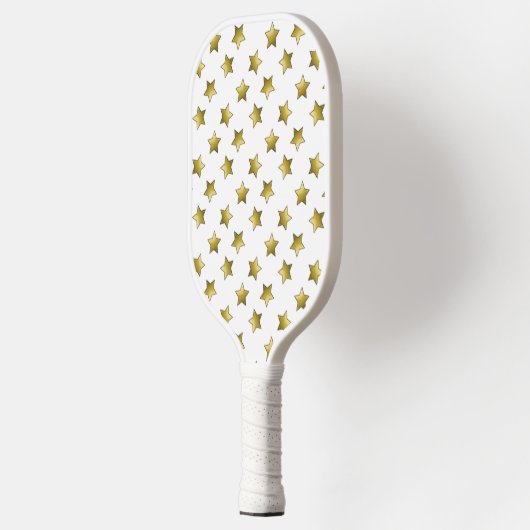 Elegant gouden sterren wit patroon pickleball paddle (Links)