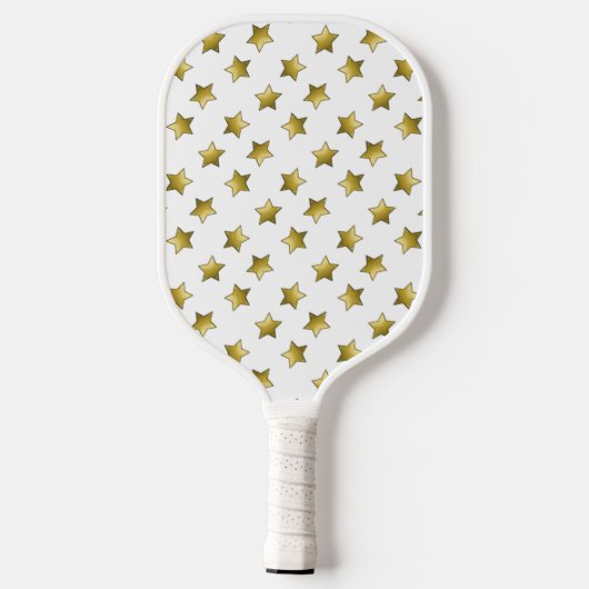 Elegant gouden sterren wit patroon pickleball paddle (Achterkant)