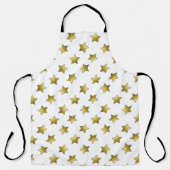 Elegant gouden sterren wit patroon schort (Voorkant)