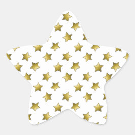 Elegant gouden sterren wit patroon ster sticker