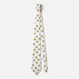 Elegant gouden sterren wit patroon stropdas