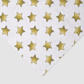 Elegant gouden sterren wit patroon tissuepapier (Detail)