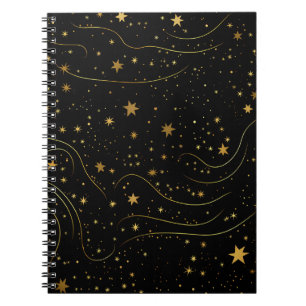 Elegant gouden Sterrennacht Notitieboek