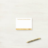 Elegant Gouden Streep Gepersonaliseerde Sticky Not Post-it® Notes (Op bureau)