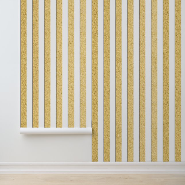 Elegant gouden streeppatroon Touch of Glitter Behang (Applicatie)