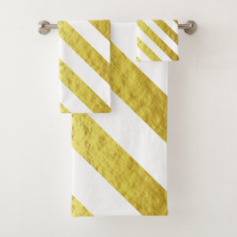 Elegant gouden strepen patroon bad handdoek