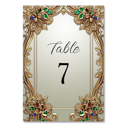 Elegant gouden tafelnummer (Voorkant)