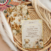 Elegant gouden teddybeer Baby shower Folie Uitnodiging