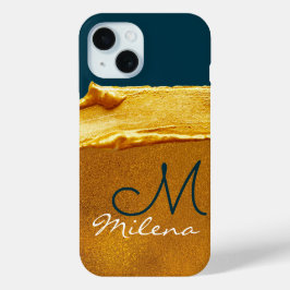 Elegant gouden telefoonhoesje voor haar iPhone 15 case