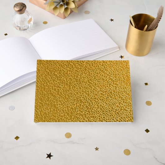 Elegant gouden textuur 9" x 6" gastenboek (Voorkant open)