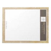 Elegant Gouden Textuur Bruin Lijst Logo Notitieblok (Voorkant)