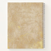 Elegant Gouden Textuur Bruin Lijst Logo Notitieboek (Achterkant)