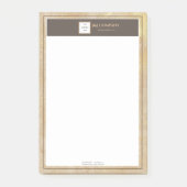 Elegant Gouden Textuur Bruin Lijst Logo Post-it® Notes (Voorkant)