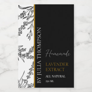 Elegant Gouden Thuisgemaakte Lavendel Extract Labe Wijn Etiket