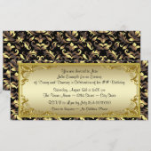 Elegant gouden ticket verjaardagsfeestje kaart (Voorkant / Achterkant)