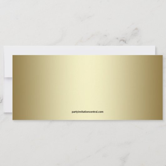 Elegant gouden ticket verjaardagsfeestje kaart (Achterkant)