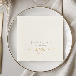Elegant Gouden Touw Hart Trouwring Servet
