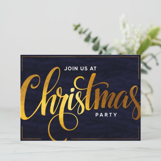 Elegant gouden trendy script vakantiefeest kaart (Staand voorkant)