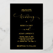 Elegant Gouden Trouw Aangepast Folie Uitnodiging (Voorkant)