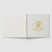 Elegant Gouden Trouw Monogram Gastenboek (Volledig)