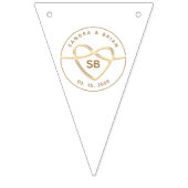 Elegant Gouden Trouw Monogram Vlaggetjes (Derde vlag)