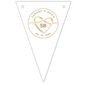 Elegant Gouden Trouw Monogram Vlaggetjes (Tweede vlag)