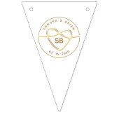 Elegant Gouden Trouw Monogram Vlaggetjes (Eerste vlag)