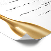 Elegant gouden trouwdranken Menukaart bar bord  Poster (Hoek)