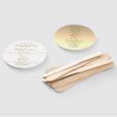 Elegant Gouden Trouwprogramma Handwaaier (Niet-gemonteerd)