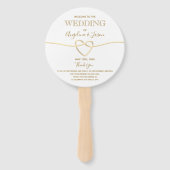 Elegant Gouden Trouwprogramma Handwaaier (Voorkant)