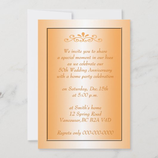 Elegant gouden uitnodigingen ter gelegenheid van d (Achterkant)