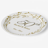 Elegant gouden verjaardagsdagspapier borden papieren bordje (Gekanteld)