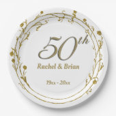 Elegant gouden verjaardagsdagspapier borden papieren bordje (Voorkant)