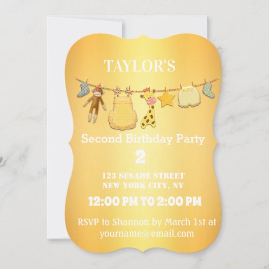 Elegant gouden verjaardagsuitnodiging kaart (Voorkant)