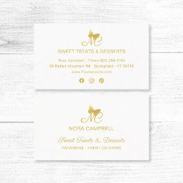 Elegant gouden vlinder monogram sociale media visitekaartje