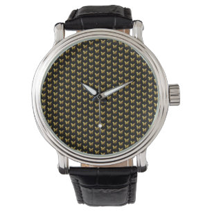 Elegant gouden vlinder patroon horloge