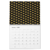 Elegant gouden vlinder patroon kalender (Jan 2027)