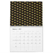 Elegant gouden vlinder patroon kalender (Feb 2027)