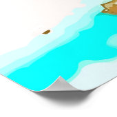 Elegant Gouden Vos Marmeren Monogram Schoonheidssa Poster (Hoek)