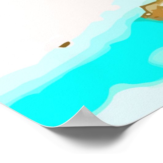 Elegant Gouden Vos Marmeren Monogram Schoonheidssa Poster (Hoek)