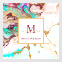 Elegant Gouden Vos Marmeren Monogram Schoonheidssa