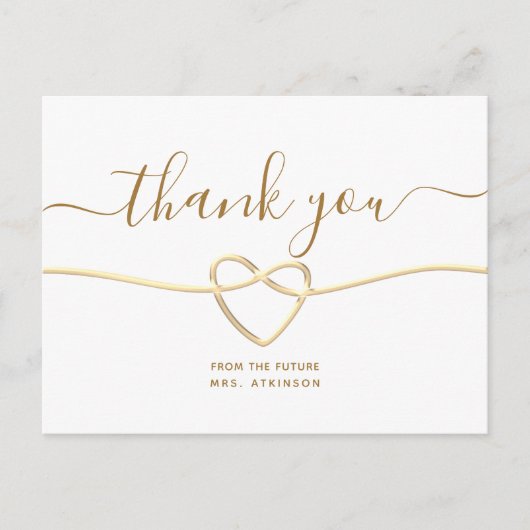 Elegant gouden Vrijgezellenfeest bedankkaart Uitnodiging Briefkaart (Voorkant)