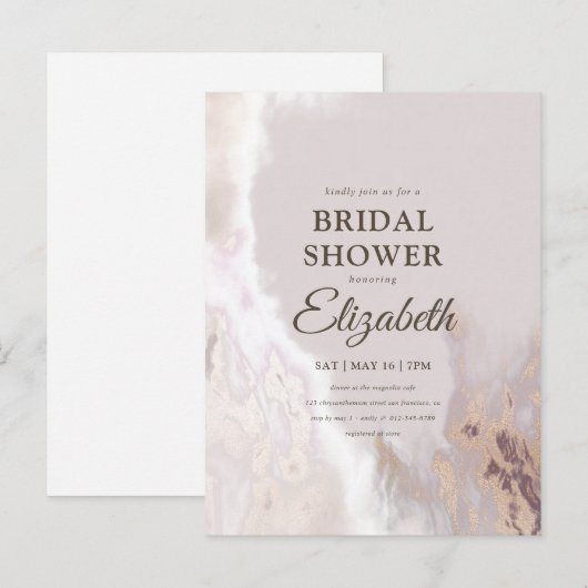 Elegant gouden Waterverf Vrijgezellenfeest Uitnodiging Briefkaart (Voorkant / Achterkant)