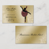 Elegant gouden weelderige ballerina Visitekaartje (Voorkant / Achterkant)